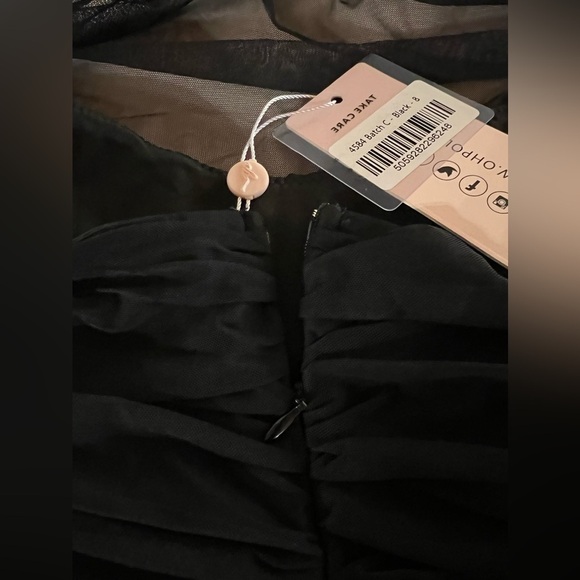 NWT Oh Polly black corset mesh strapless mini dress sz 4 wedding bodycon - Picture 12 of 13